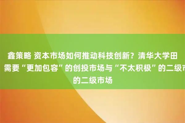 鑫策略 资本市场如何推动科技创新？清华大学田轩：需要“更加包容”的创投市场与“不太积极”的二级市场